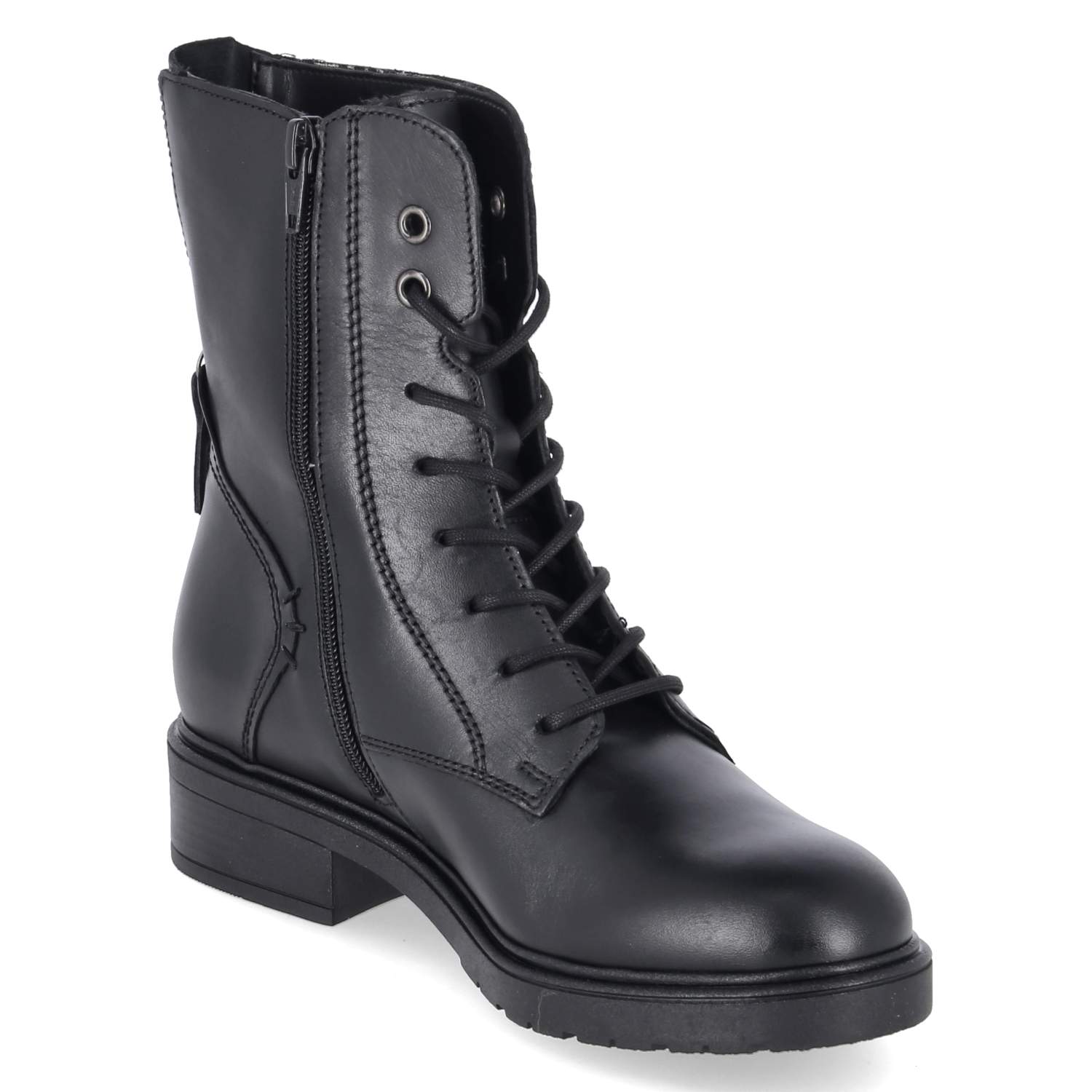 Schnüstiefeletten  Schwarz