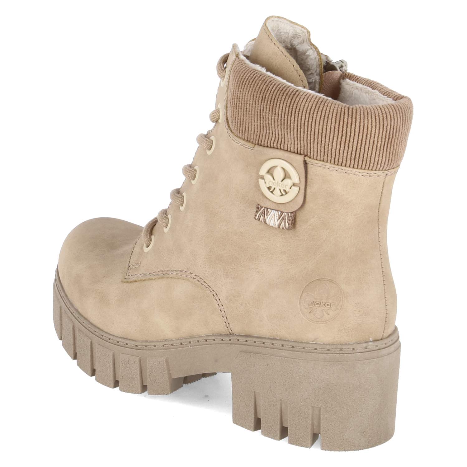 Schnürstiefeletten  Beige