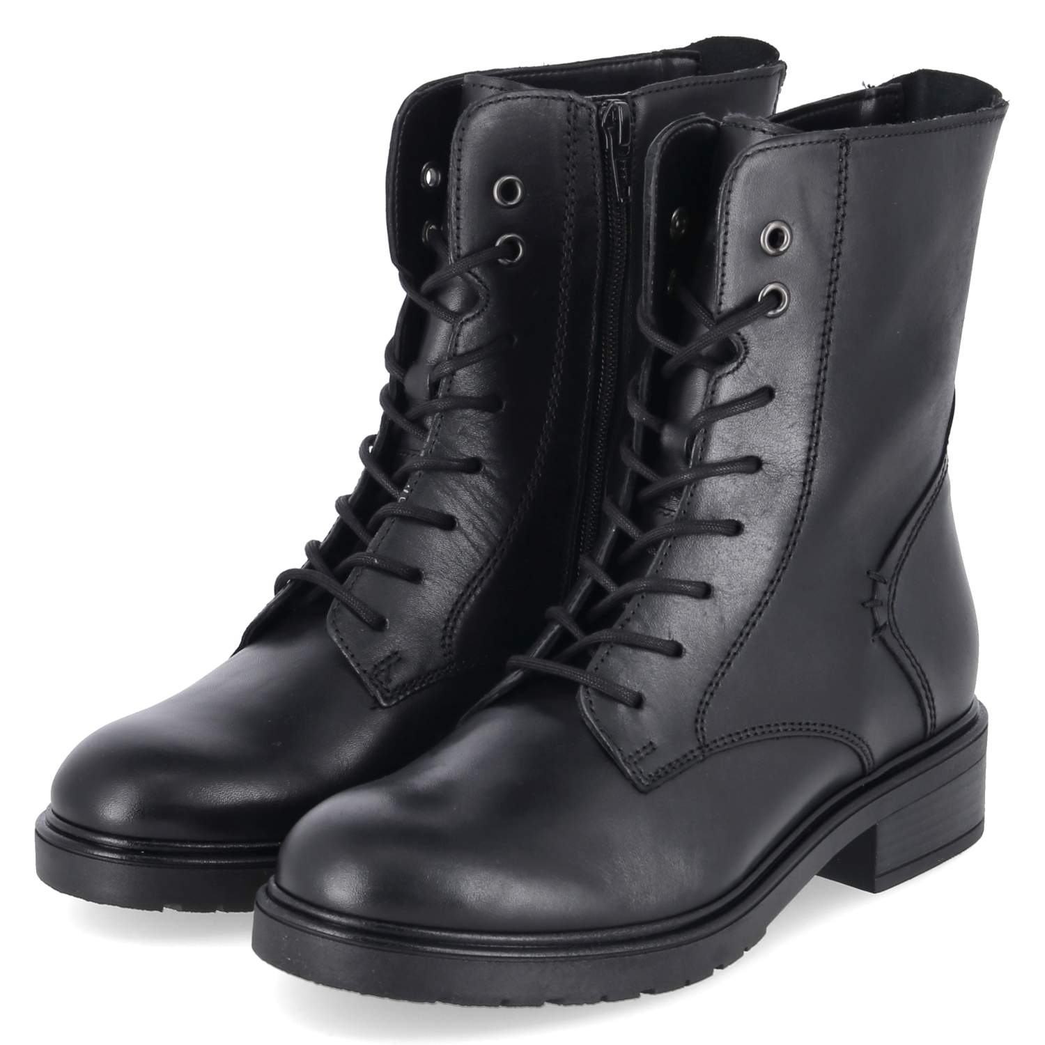 Schnüstiefeletten  Schwarz