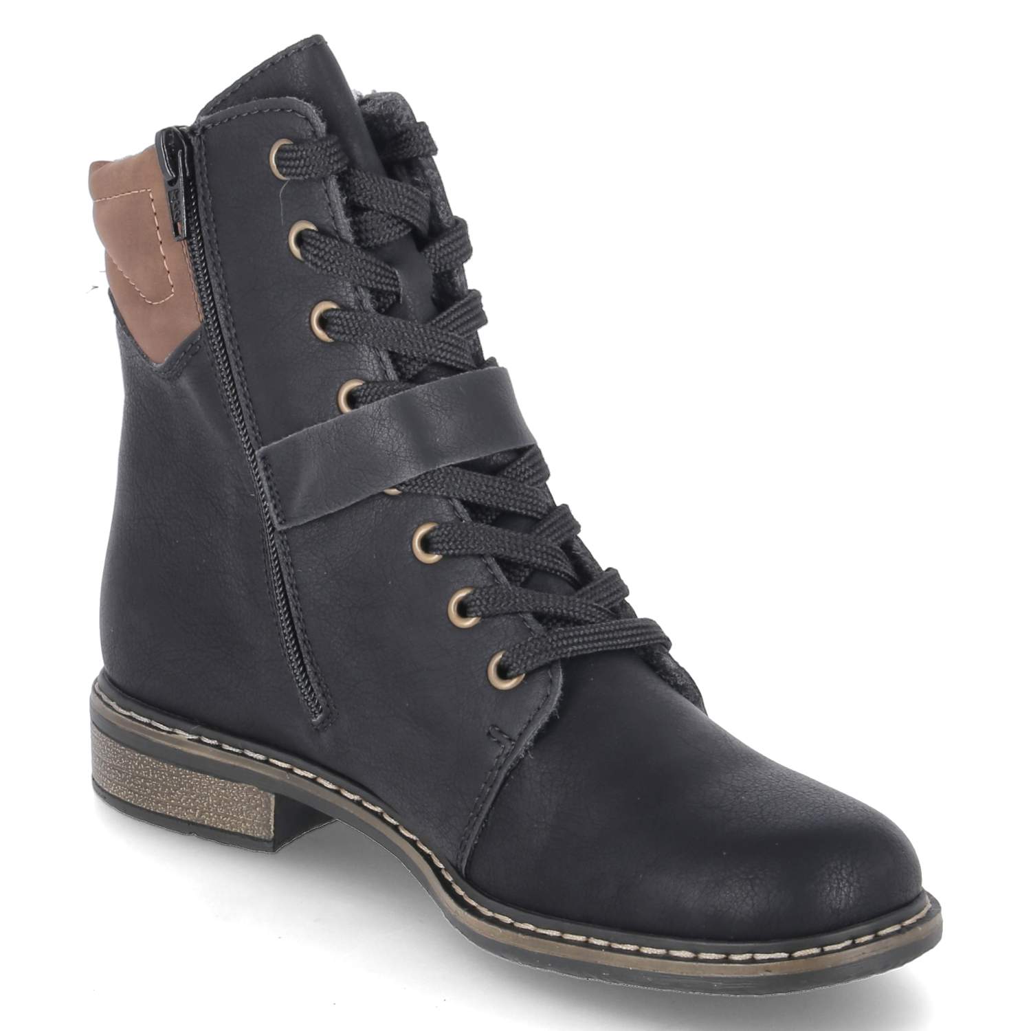 Schnürstiefeletten  Schwarz