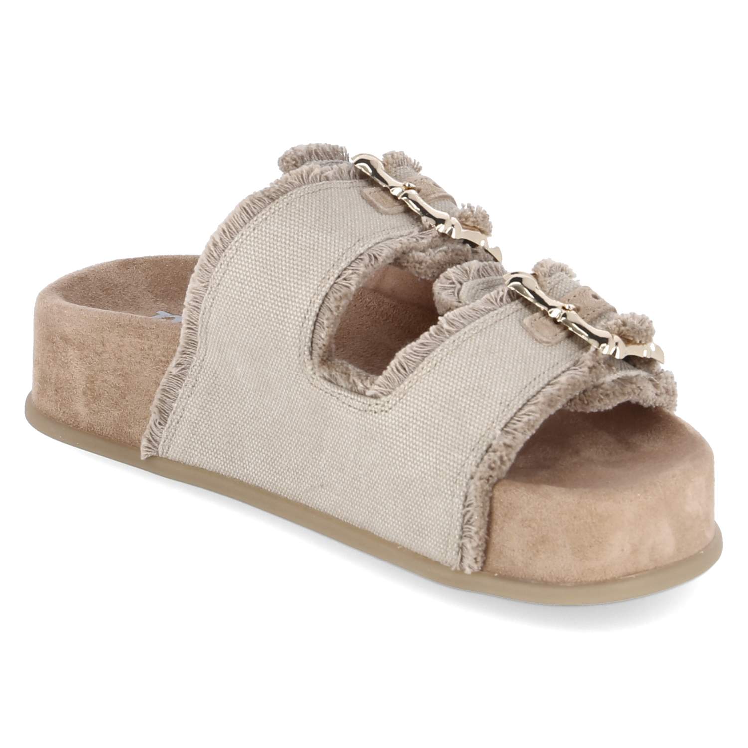 Plateaupantoletten  Taupe
