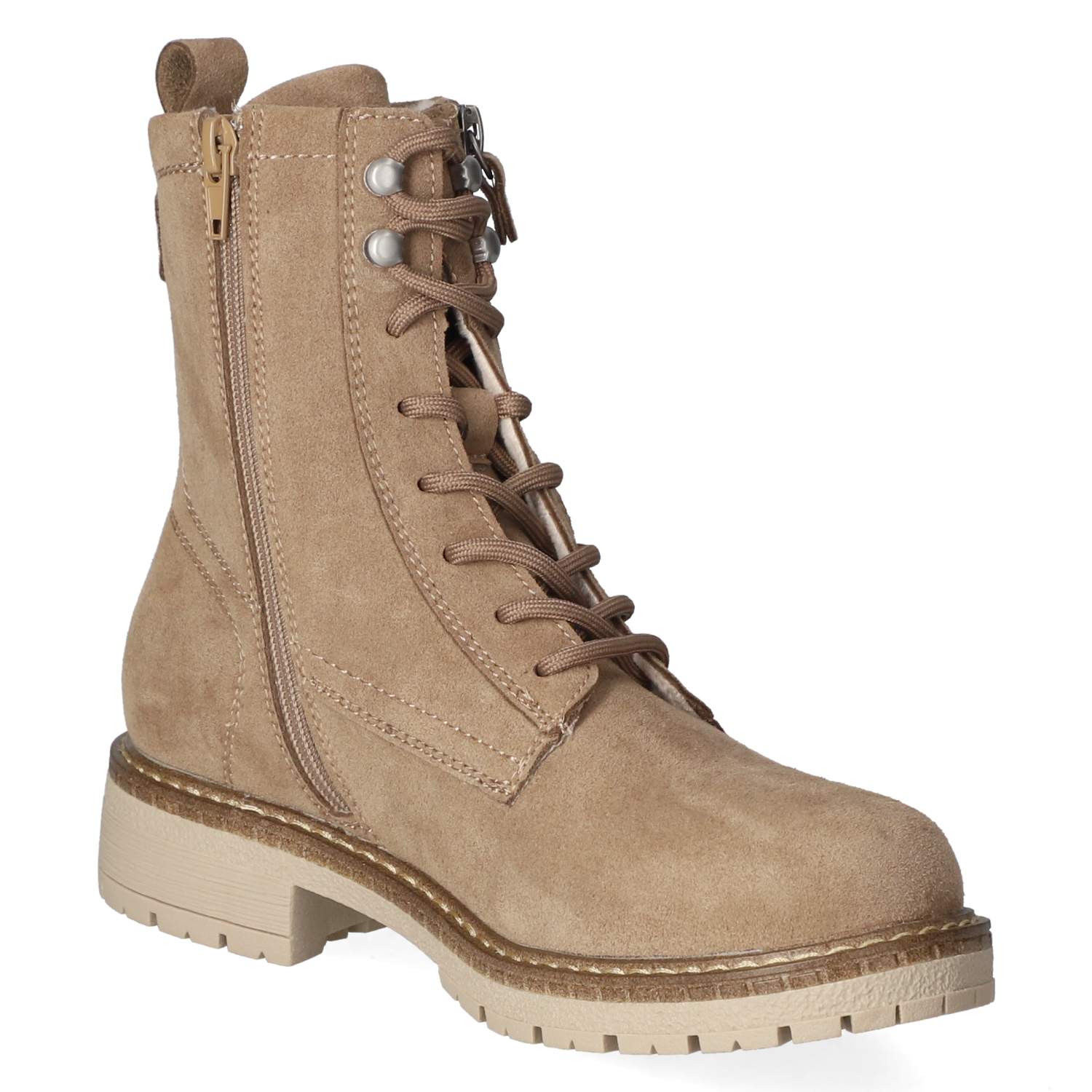 Schnürstiefeletten  Taupe