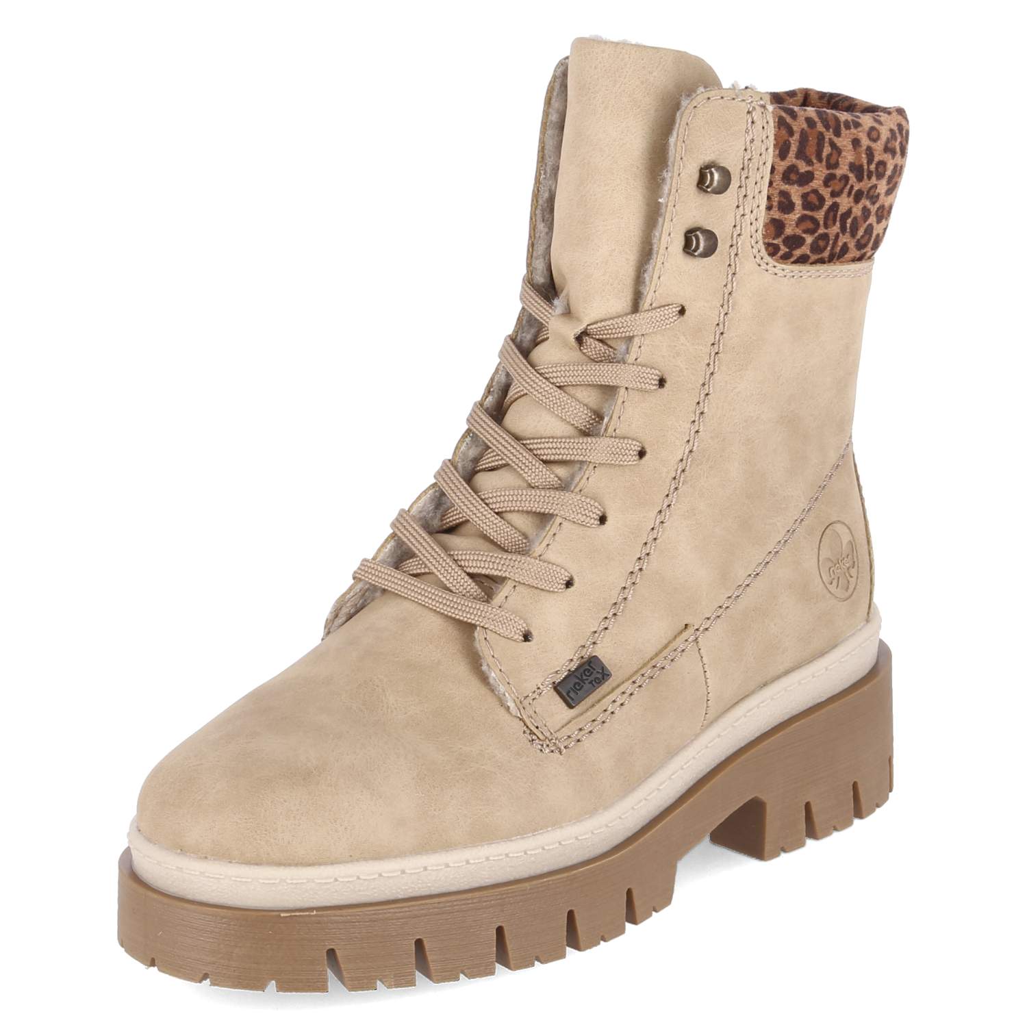 Schnürstiefeletten  Beige