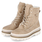 Schnürtsiefeletten  Beige