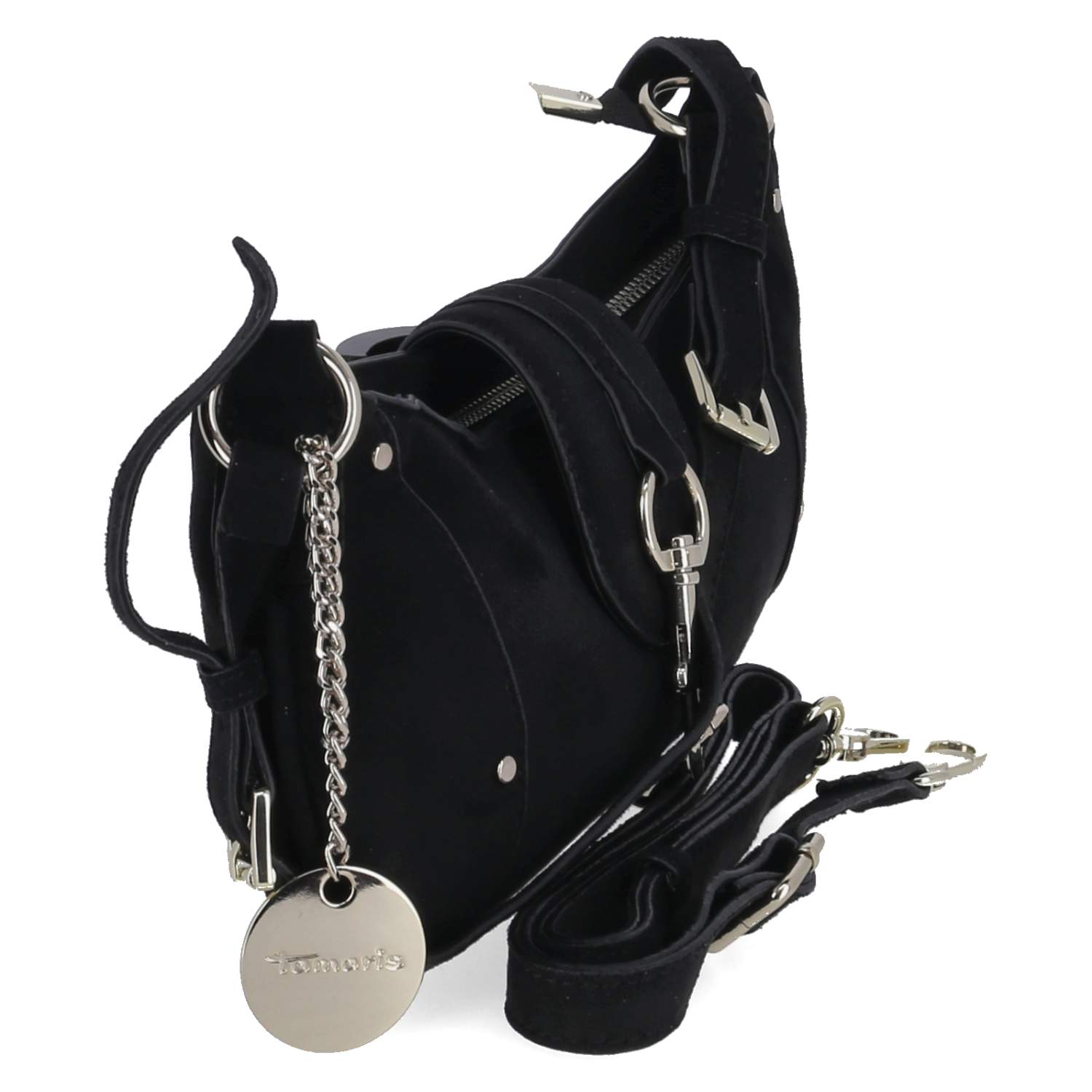 Baguette Bag MARINA SUEDE  Schwarz