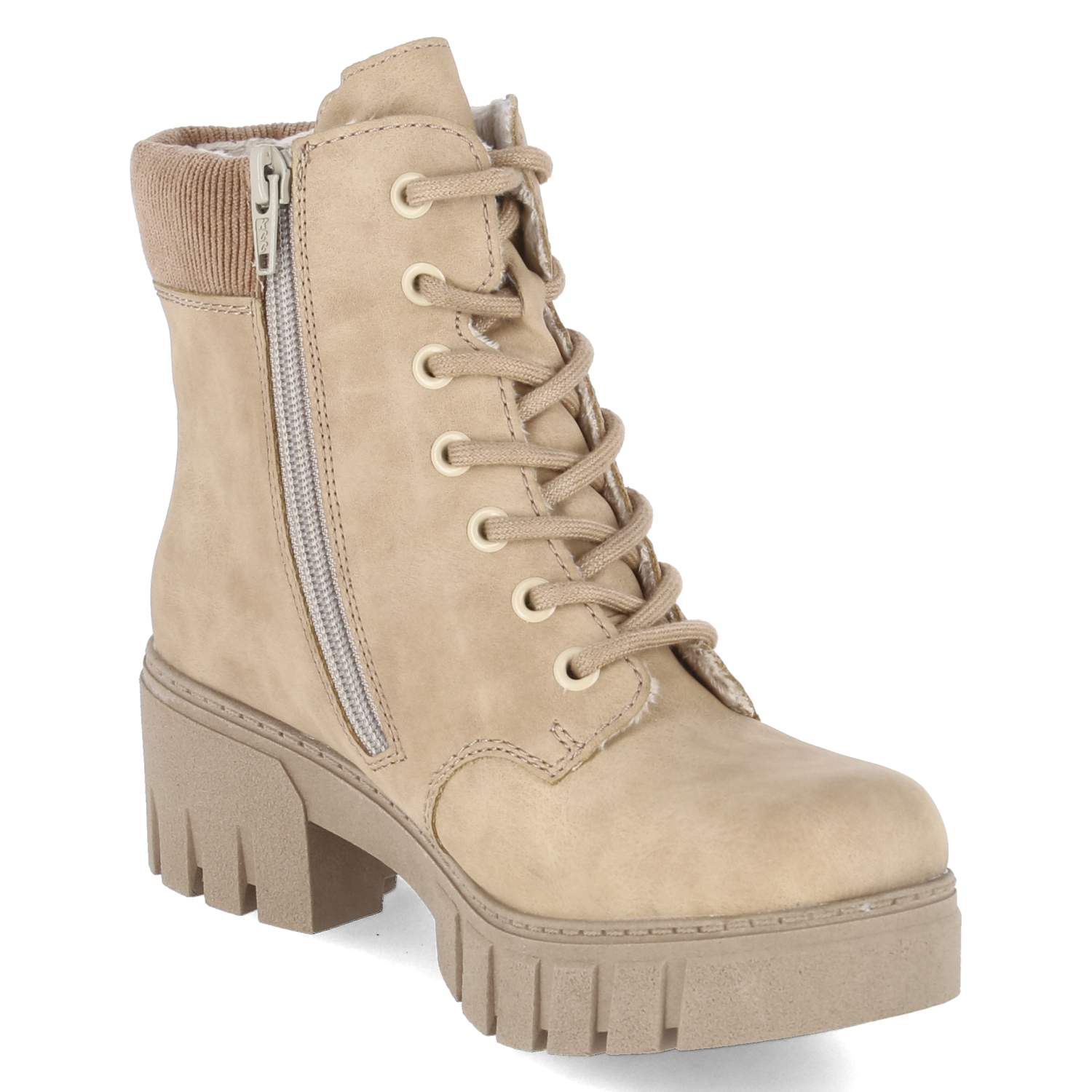 Schnürstiefeletten  Beige