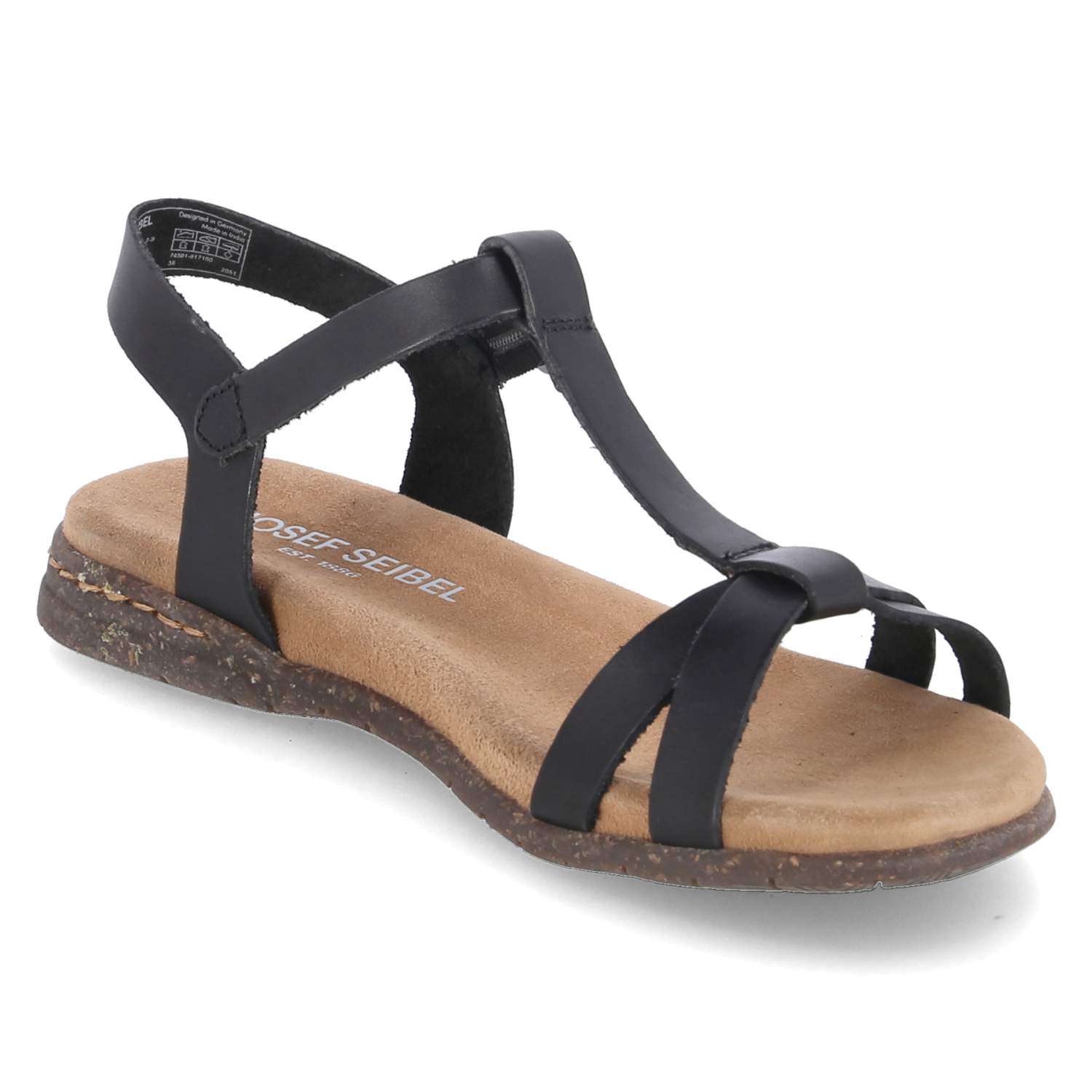 T-Steg-Sandalen FABRICIA 01  Schwarz