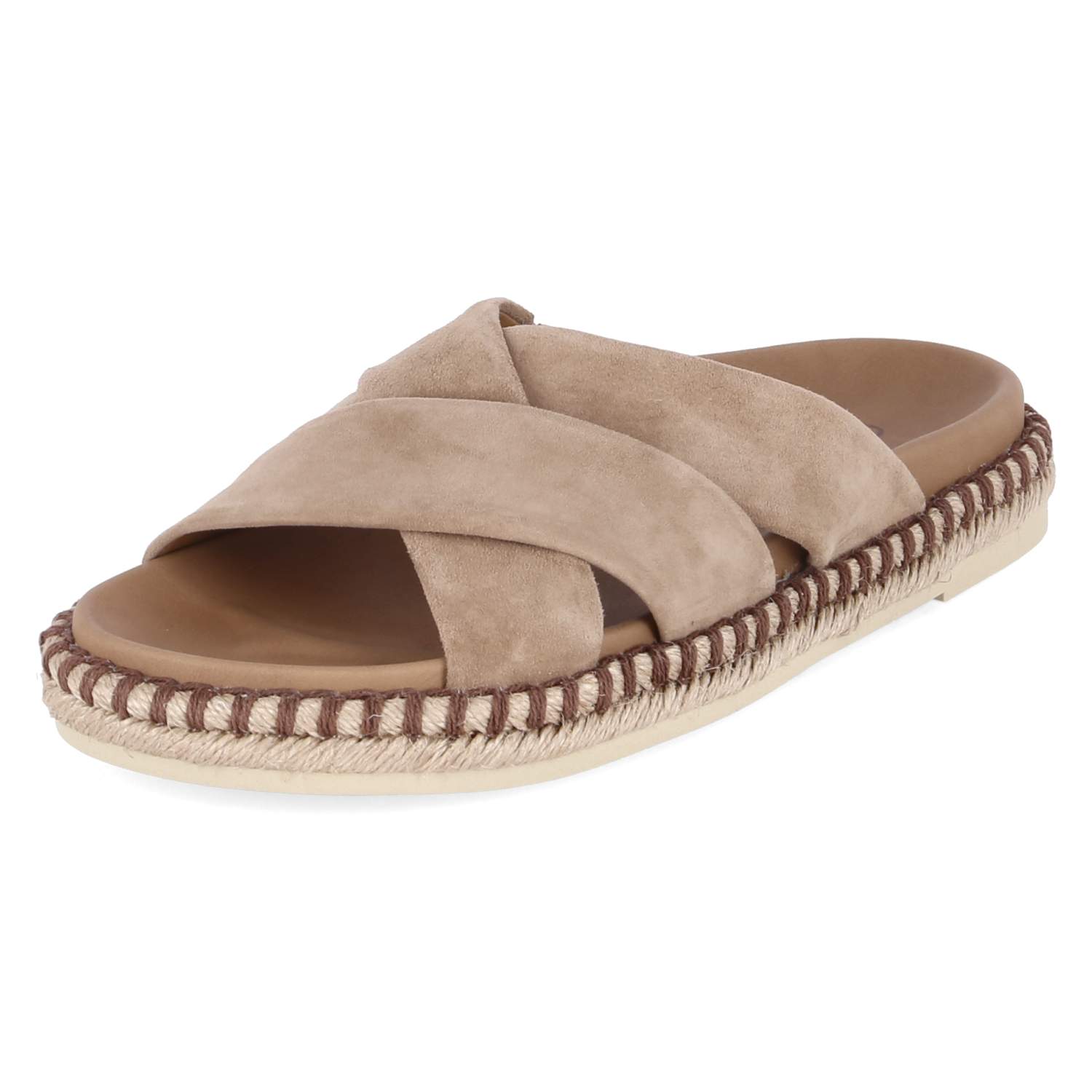 Espadrille-Pantoletten  Braun