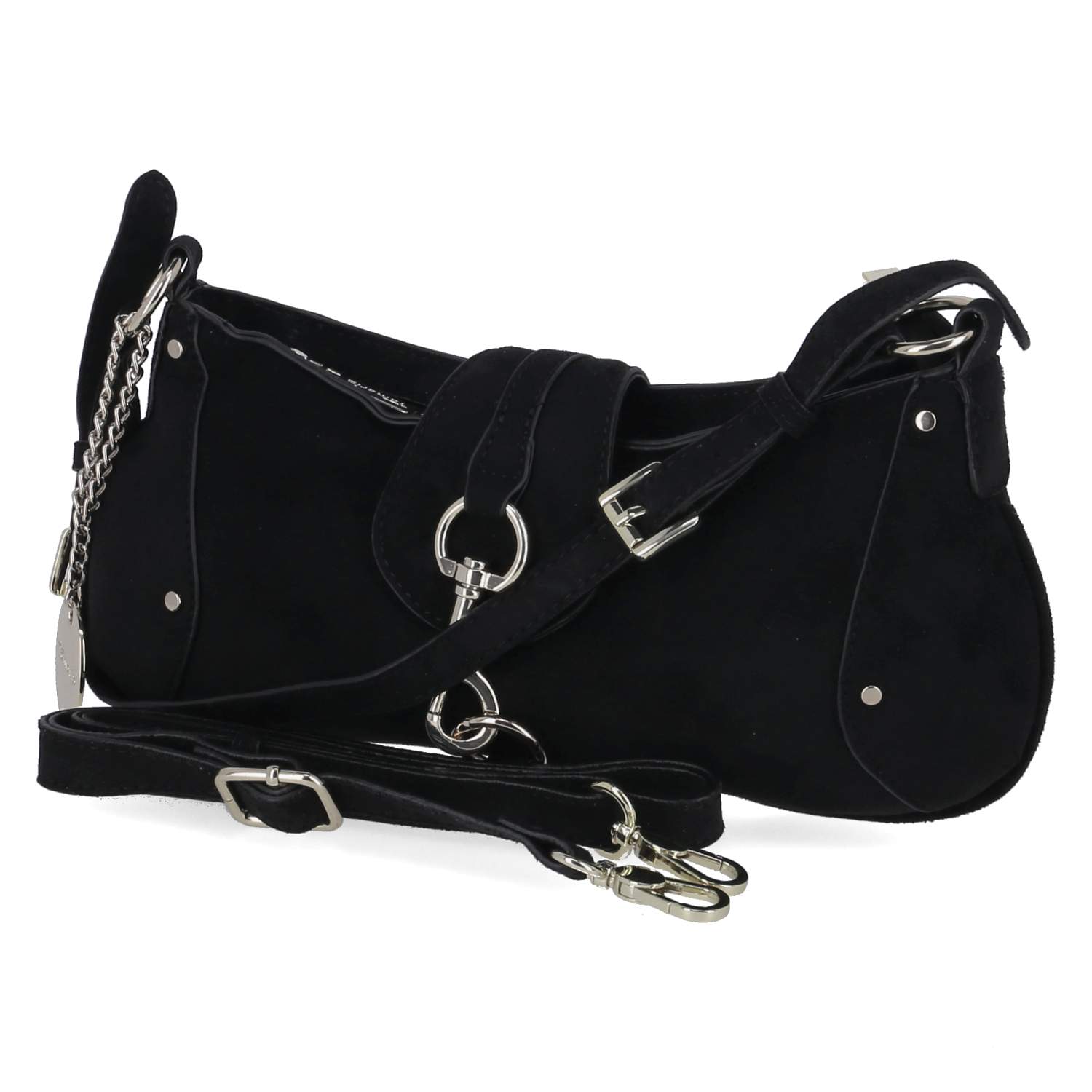 Baguette Bag MARINA SUEDE  Schwarz