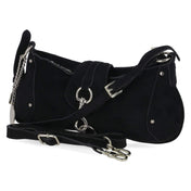 Baguette Bag MARINA SUEDE  Schwarz