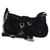Baguette Bag MARINA SUEDE  Schwarz