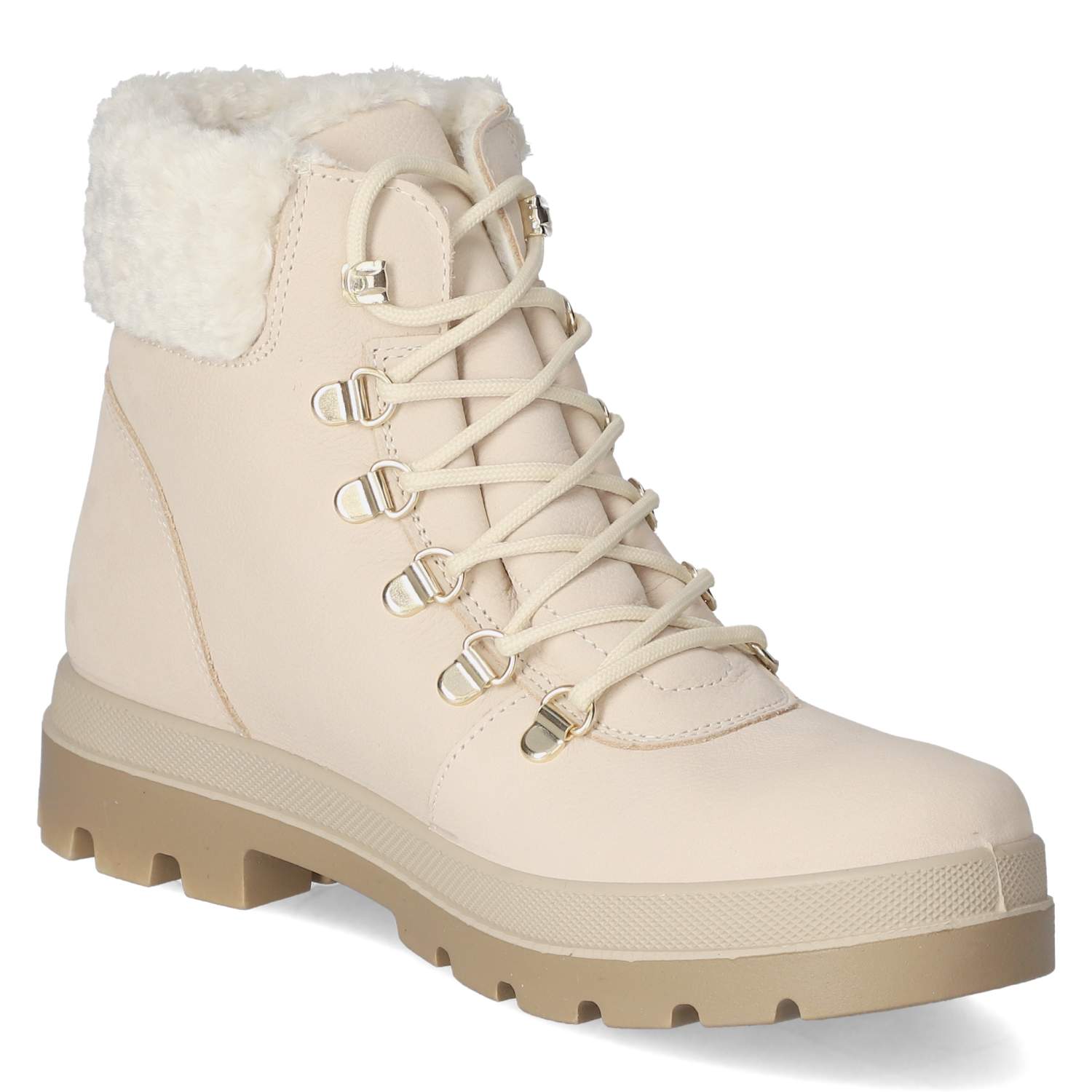 Schnürstiefeletten  Beige