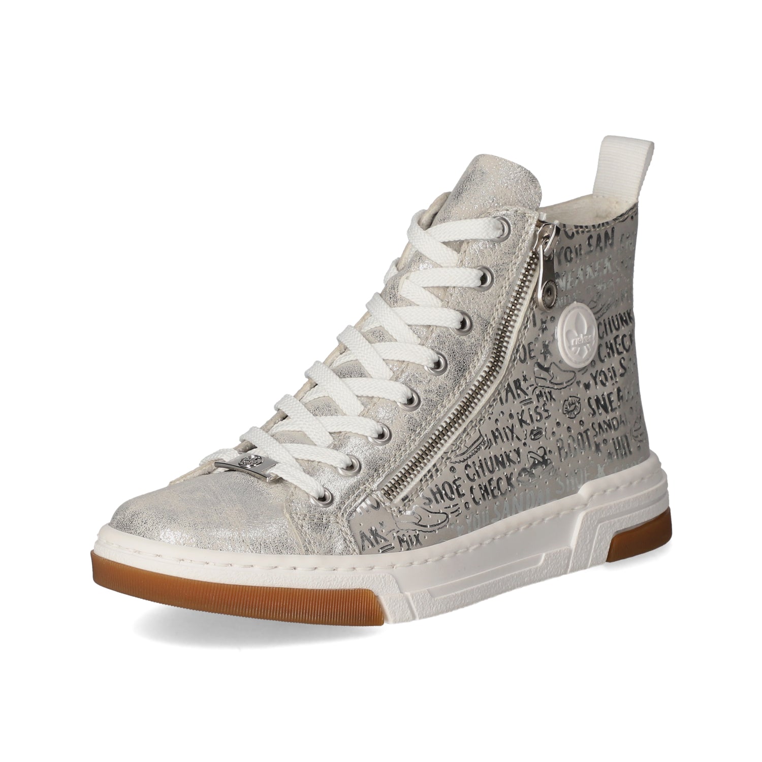 High Sneaker  Silber
