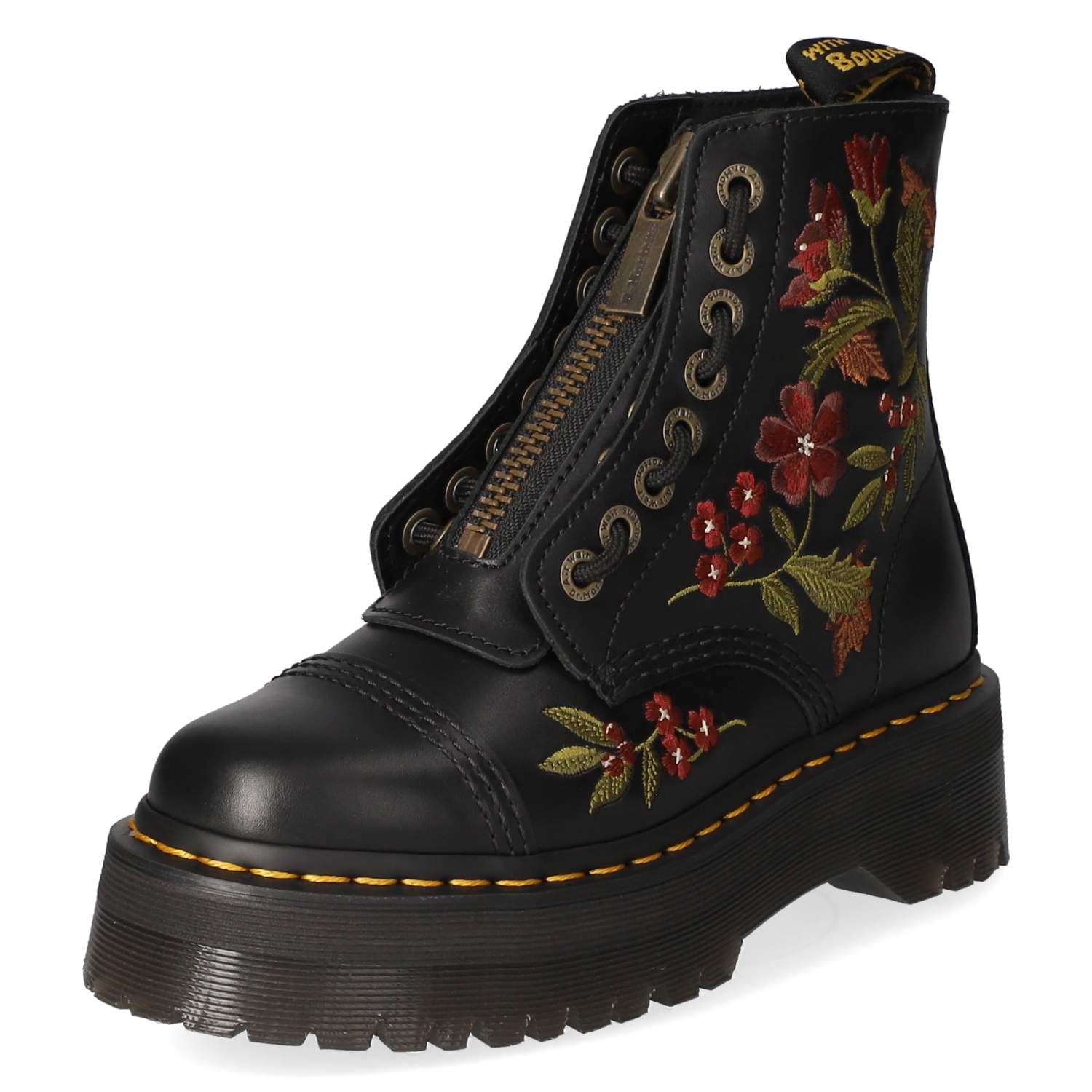Schnürboots SINCL.FLORAL  Schwarz