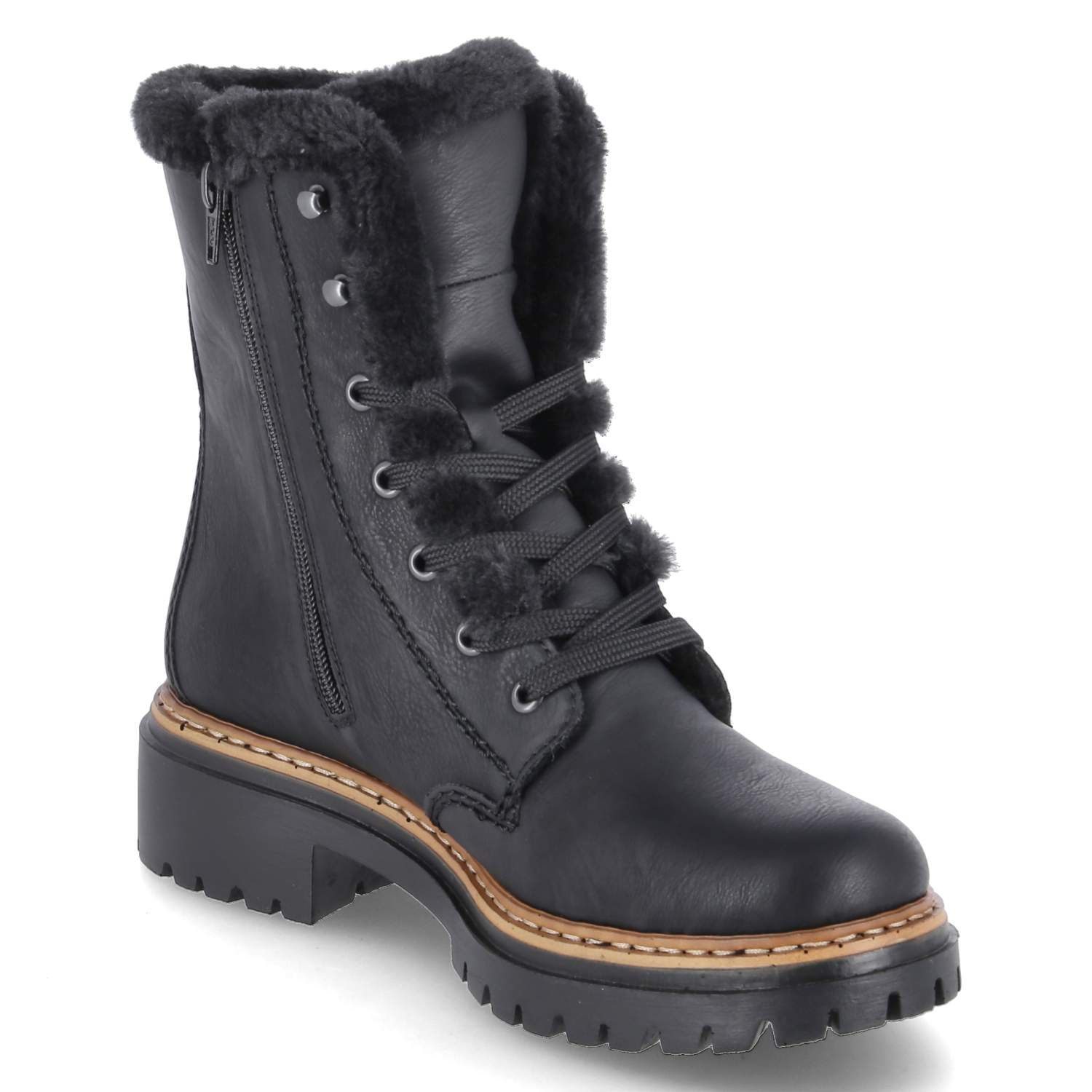 Schnürstiefeletten  Schwarz