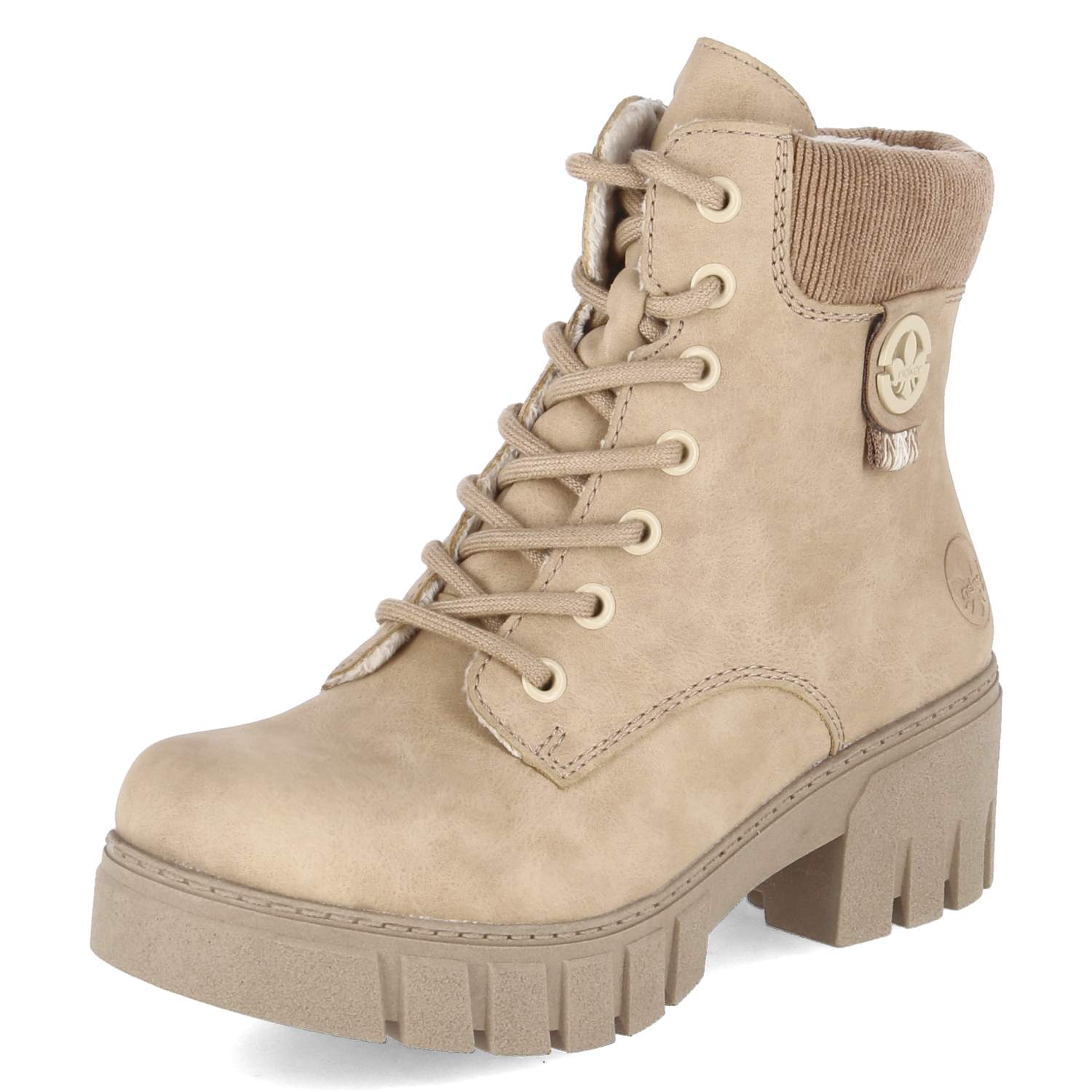 Schnürstiefeletten  Beige