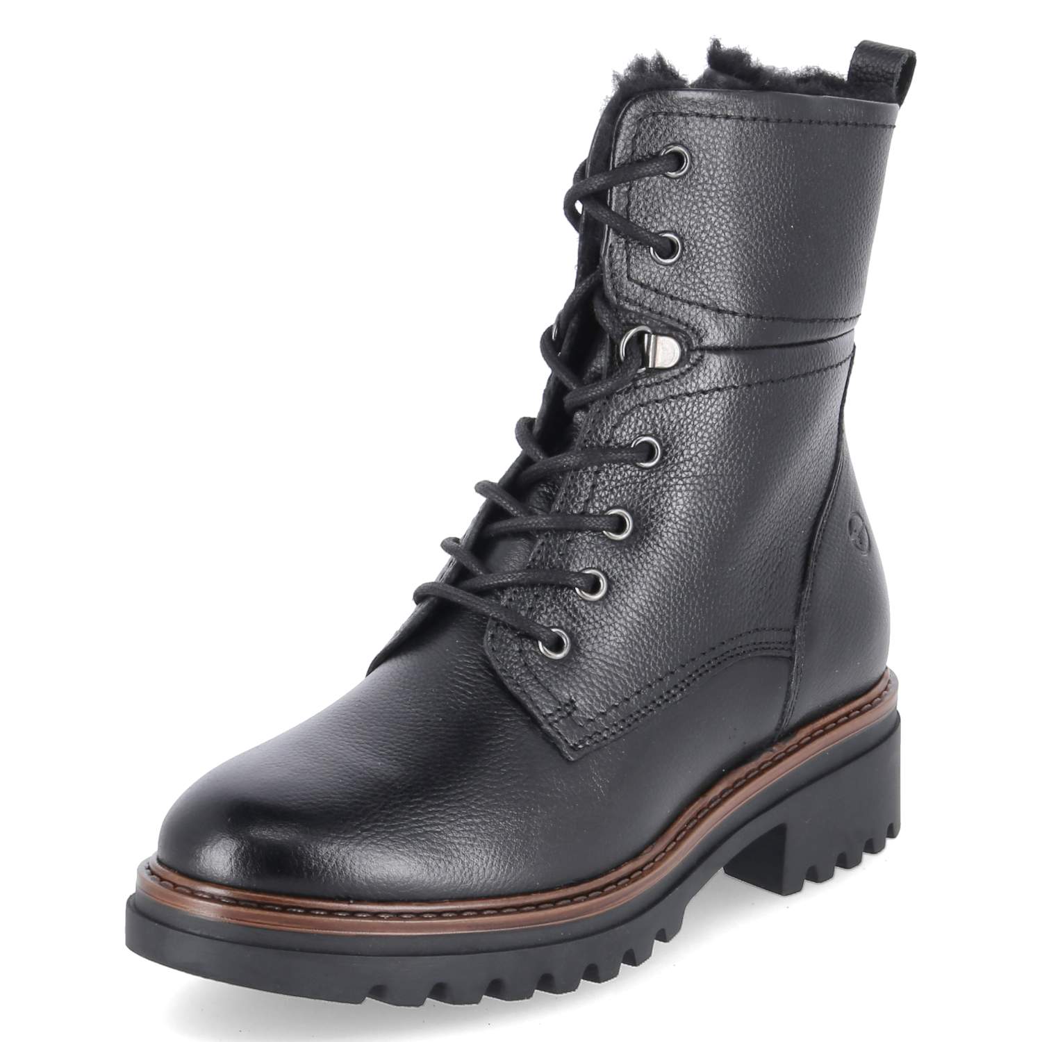 Winterschnürstiefeletten  Schwarz