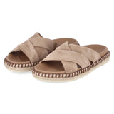 Espadrille-Pantoletten  Braun
