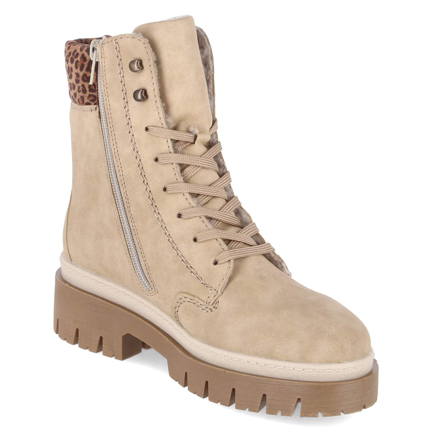 Schnürstiefeletten  Beige