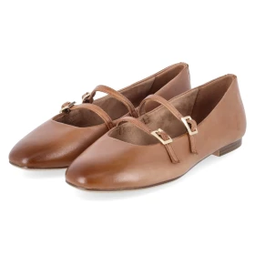 Spangenballerinas - Cognac