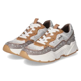 Low Sneaker - Taupe Tan mesh micro/ stones