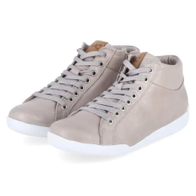 High Sneaker - silbergrau/brandy