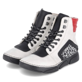 Schnürstiefeletten - beige kombi