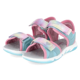 Sandalen PEBBLES - HELLGRÜN/ROSA