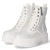 Schnürstiefeletten - white micro/ stones