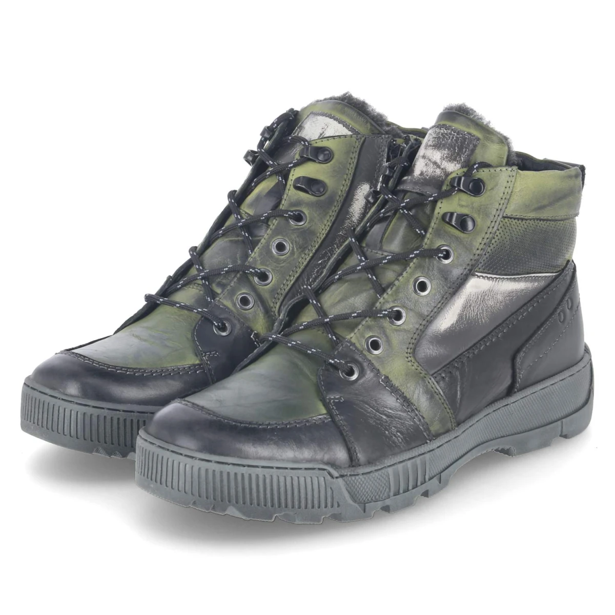 Winterboots - grün/schwarz