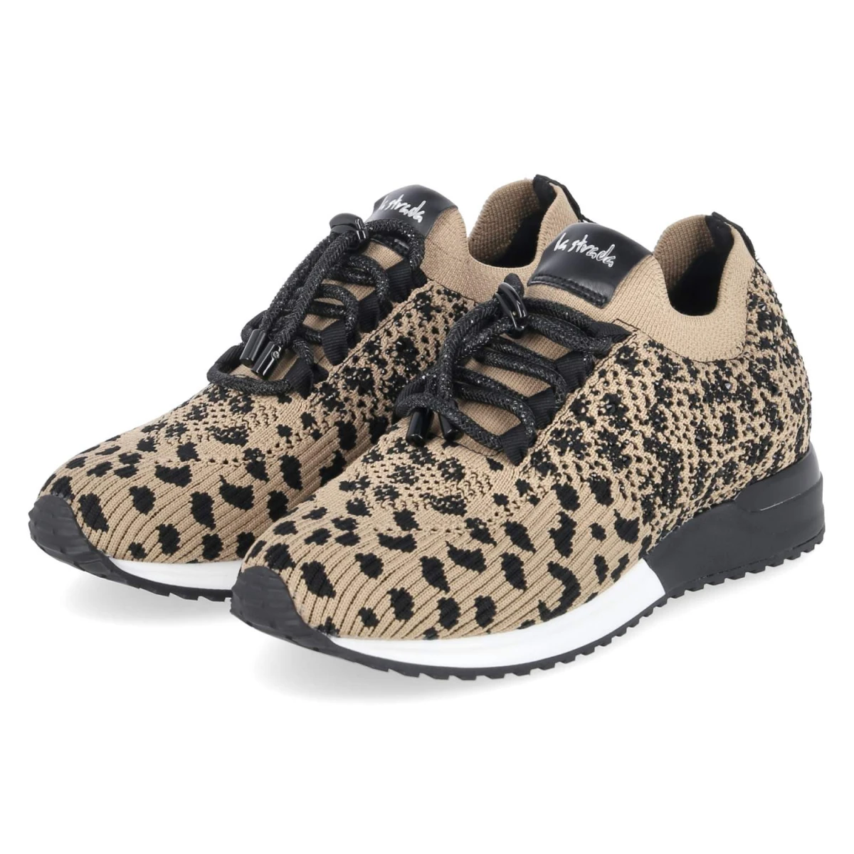 Sneaker - black/beige leopard