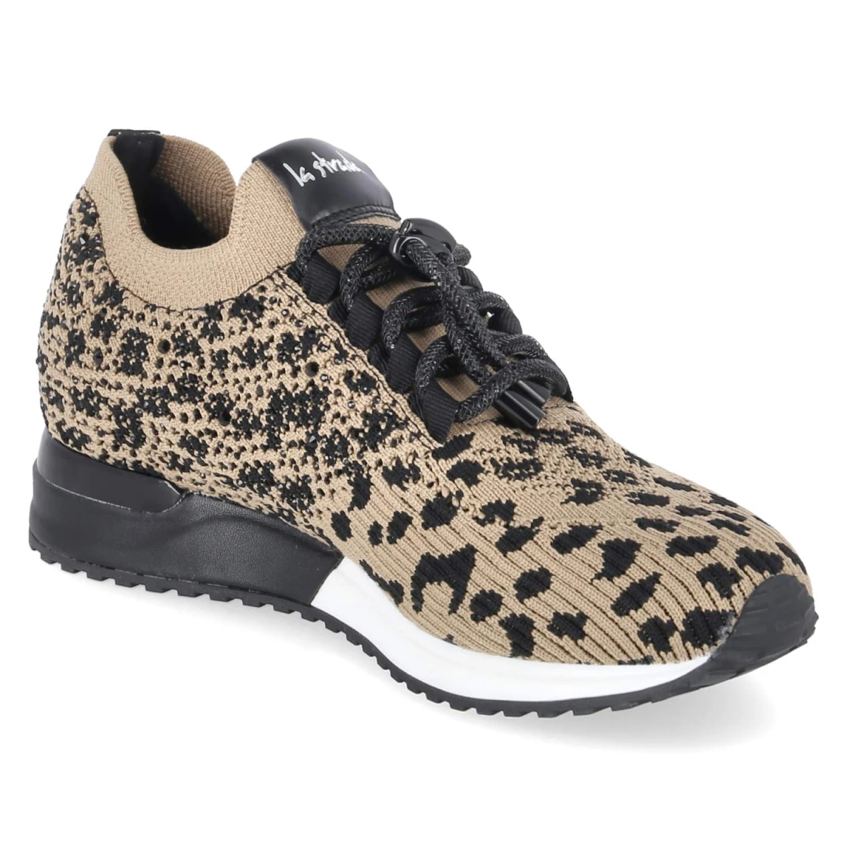 Sneaker - black/beige leopard