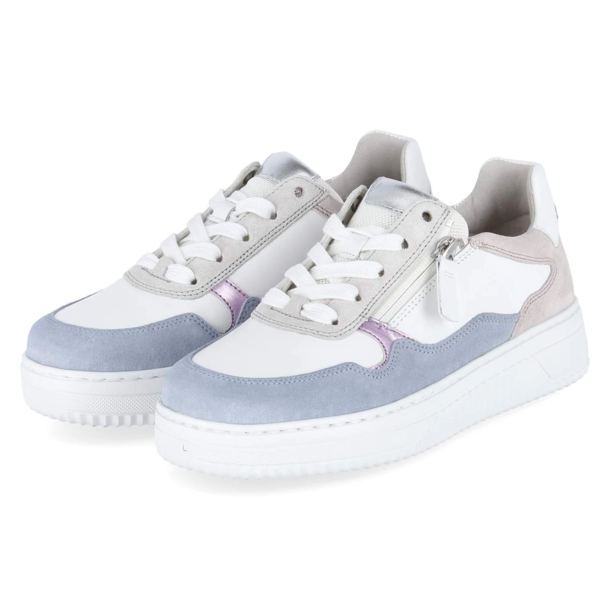 Low Sneaker - weiss/azur/flieder