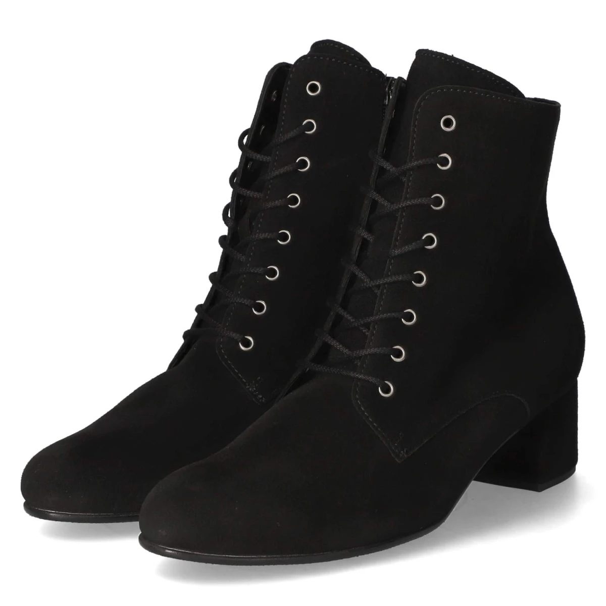 Schnürstiefeletten - schwarz