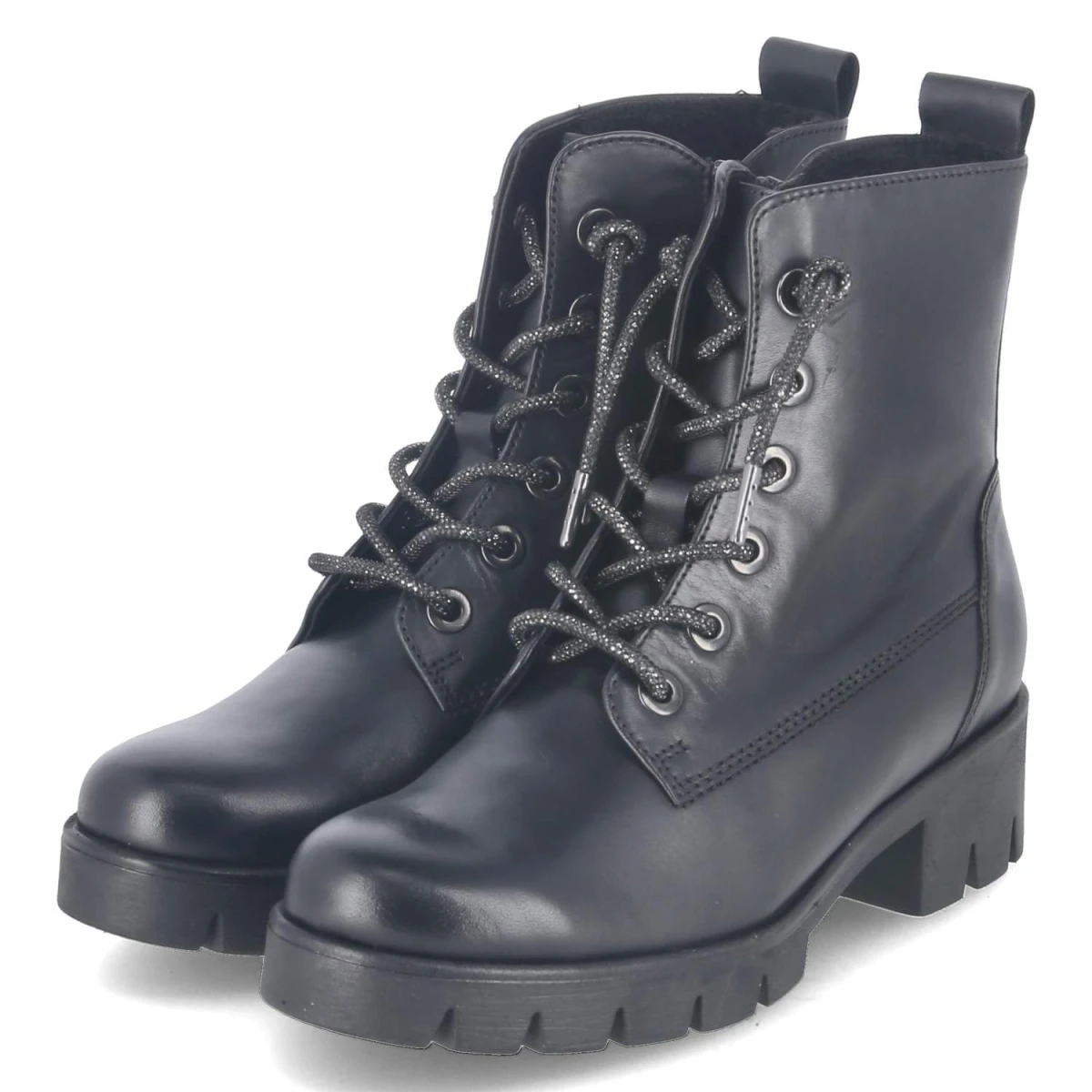 Schnürstiefeletten - schwarz(Se.Strass)