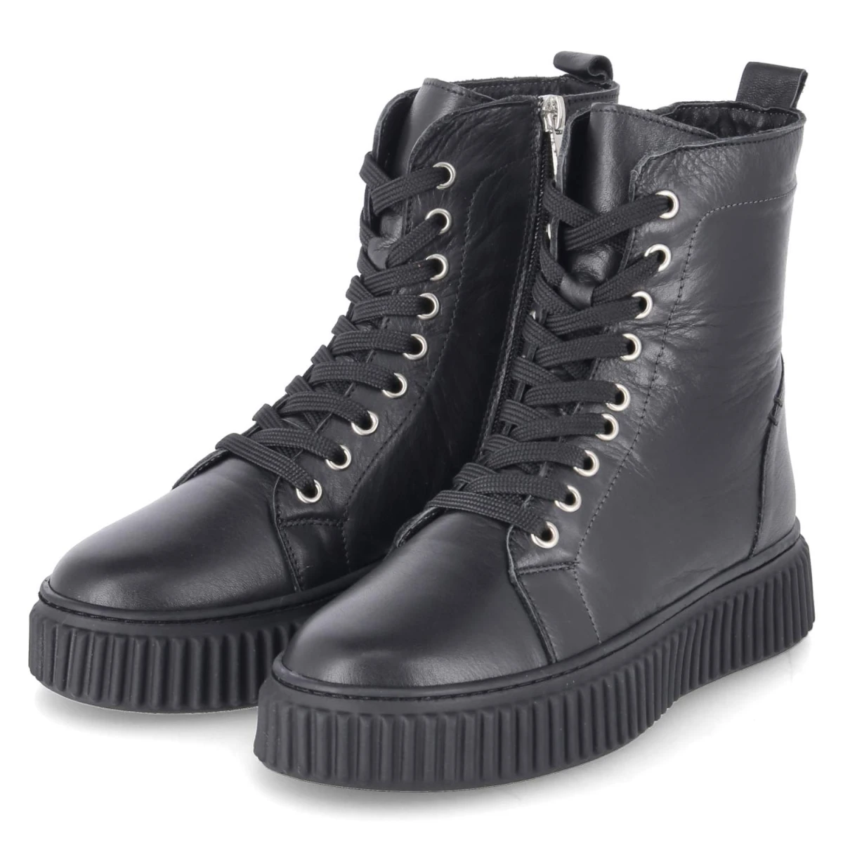 Schnürstiefeletten - schwarz