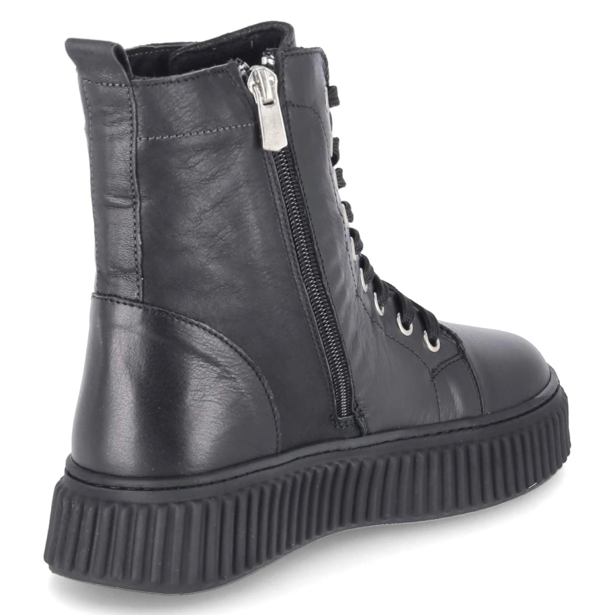 Schnürstiefeletten - schwarz