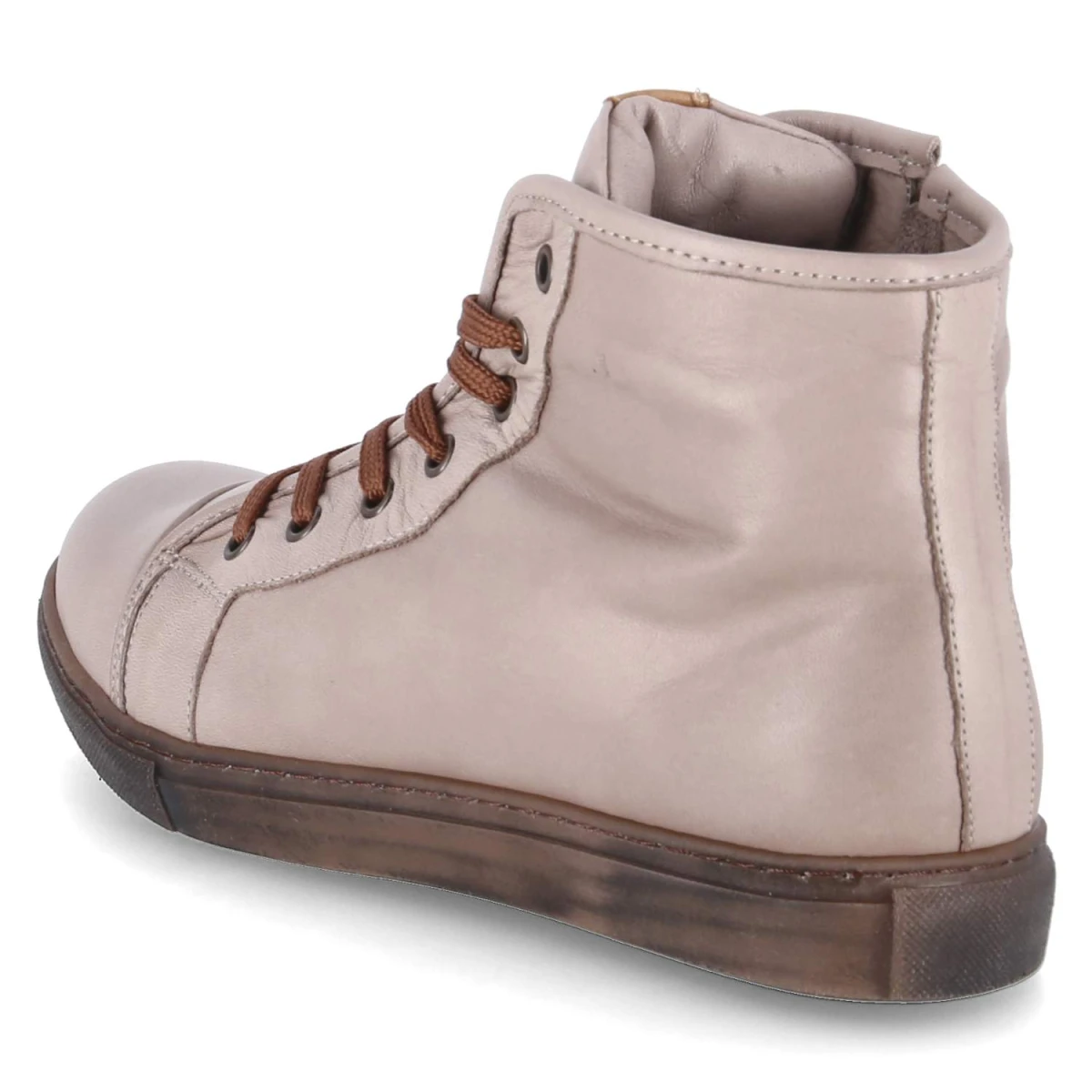 Schnürstiefeletten - dark stone/brandy