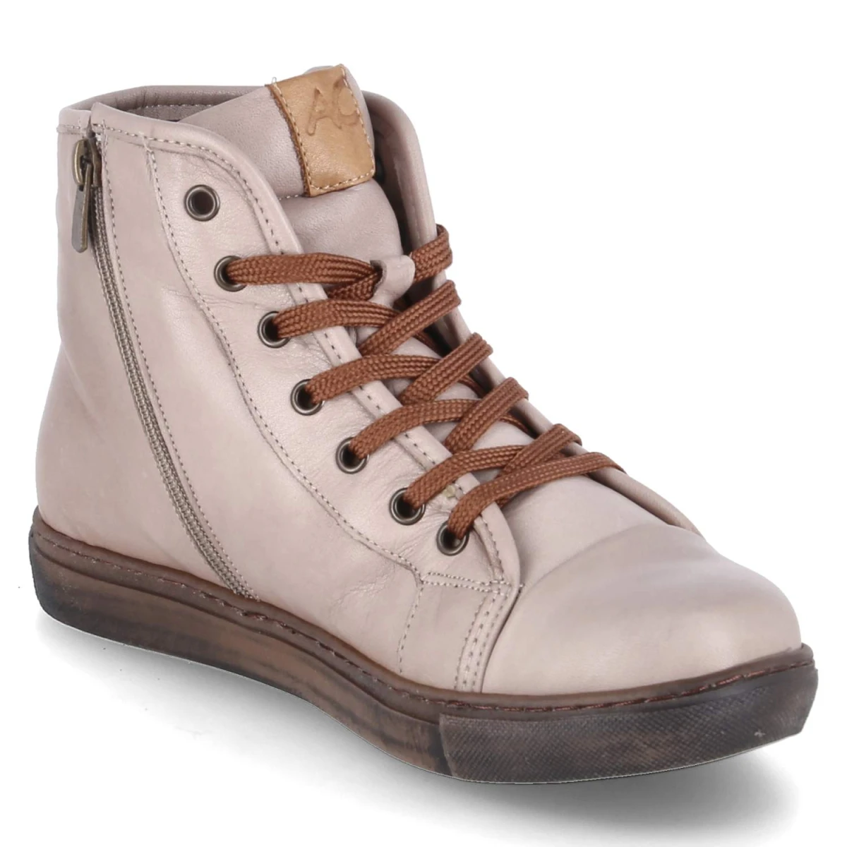 Schnürstiefeletten - dark stone/brandy