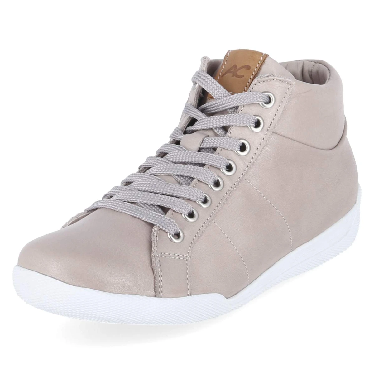 High Sneaker - silbergrau/brandy