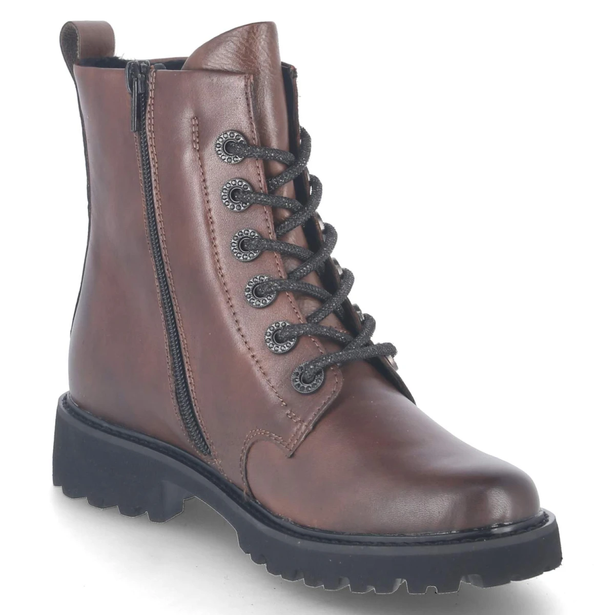 Schnürstiefeletten - BRAUN