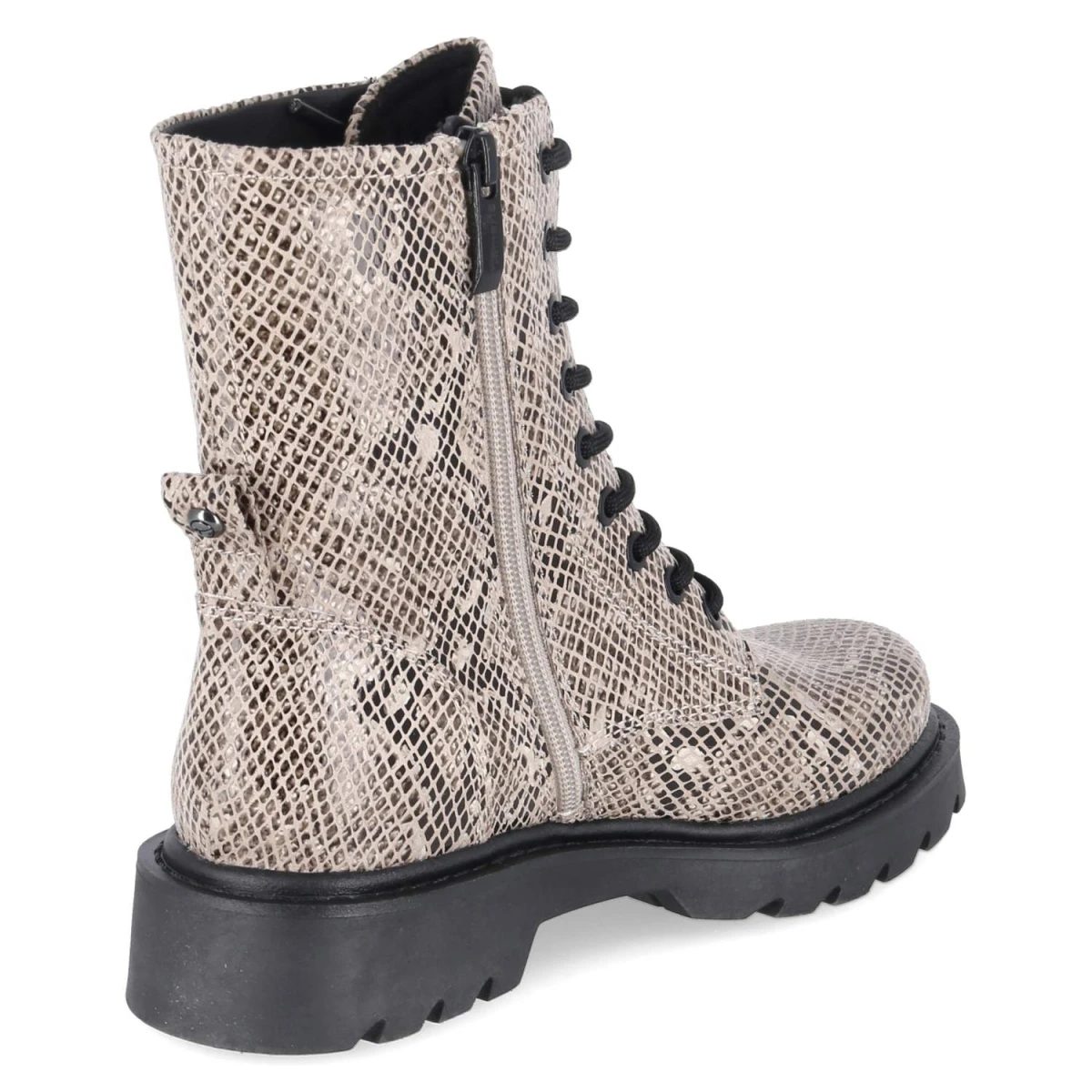 Schnürboots - BEIGE SNAKE