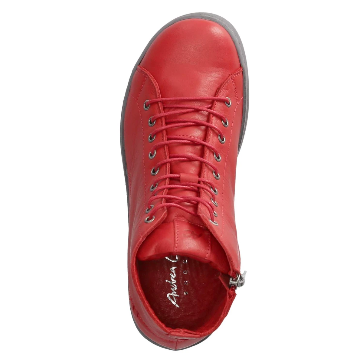 Schnürstiefeletten - chili/grau