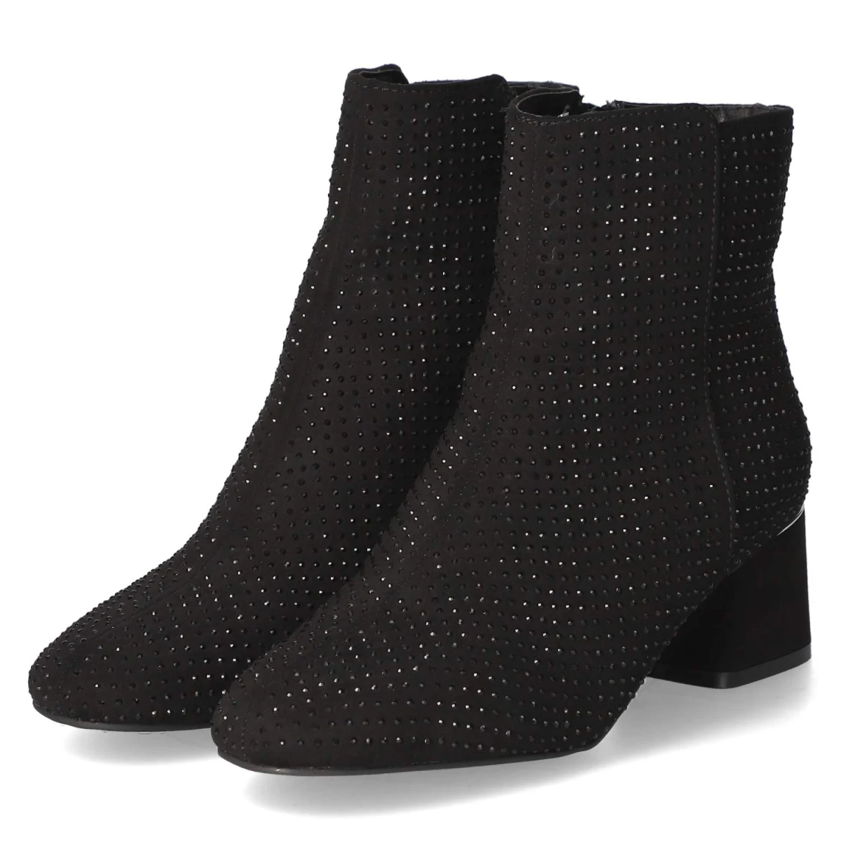 Ankle Boots - Black micro/ stones
