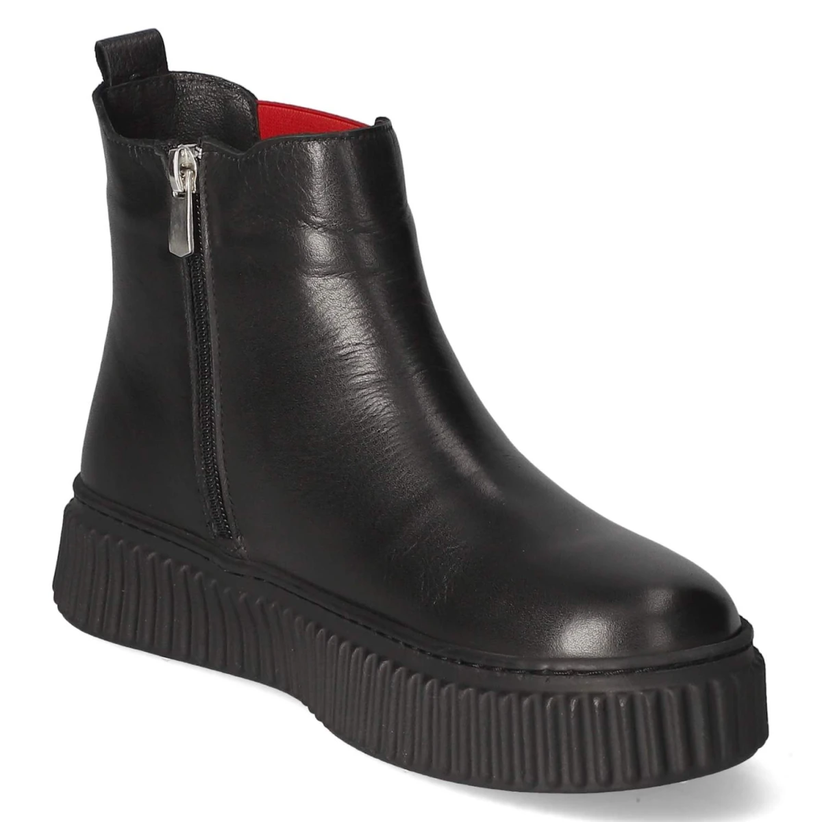 Chelsea Boots - schwarz/rot/schwarz