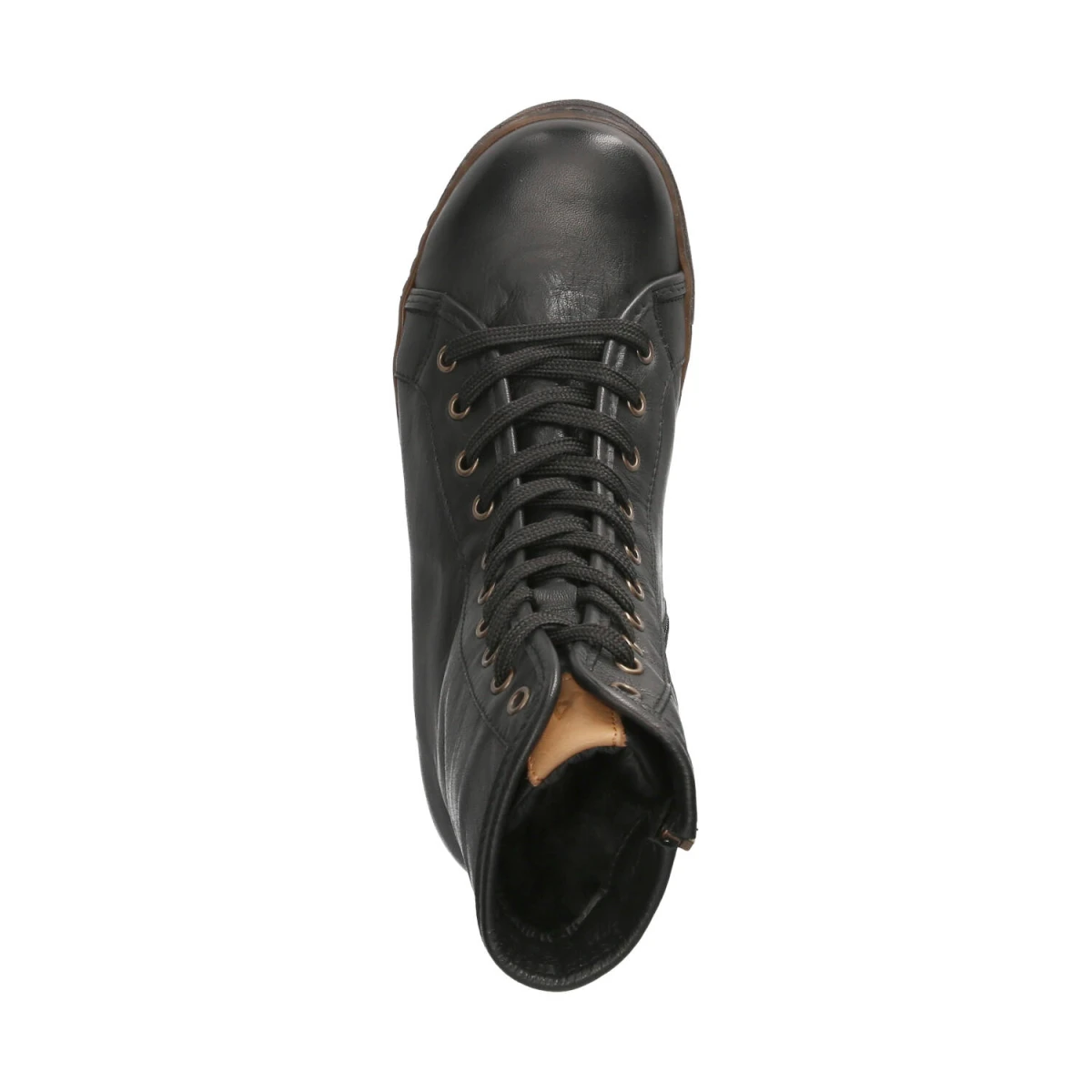 Schnürstiefeletten - schwarz/ brandy