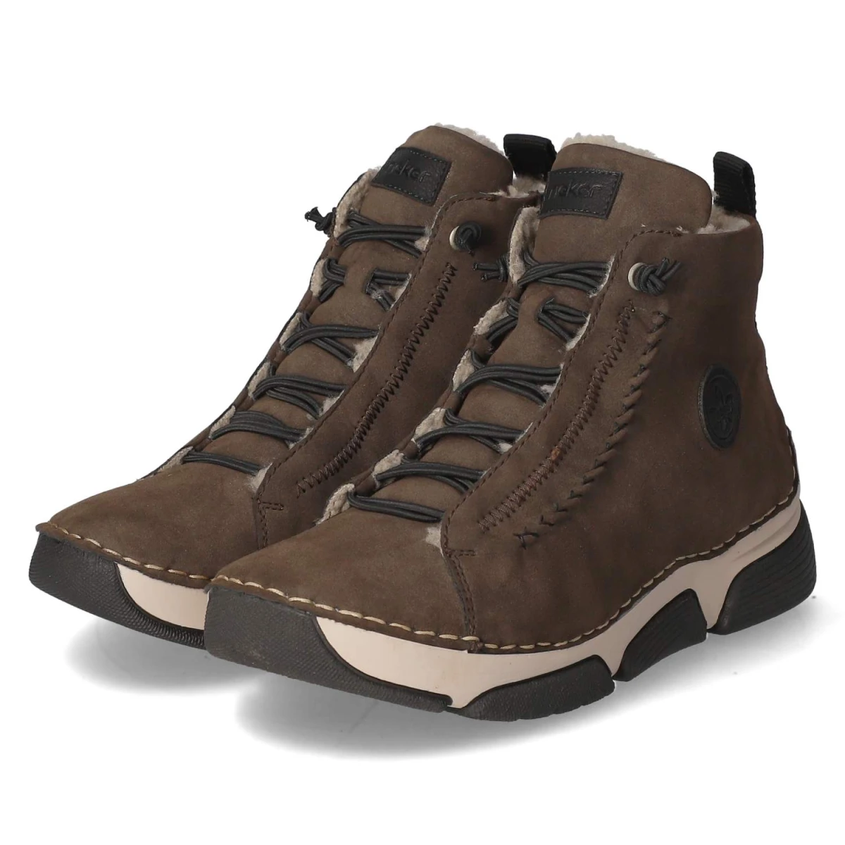 Schnürstiefeletten - BRAUN