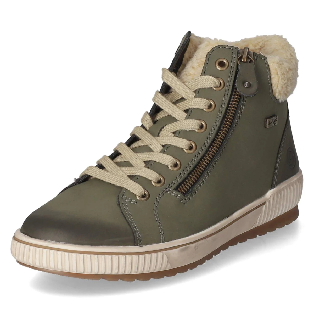 Schnürstiefeletten - grün kombi