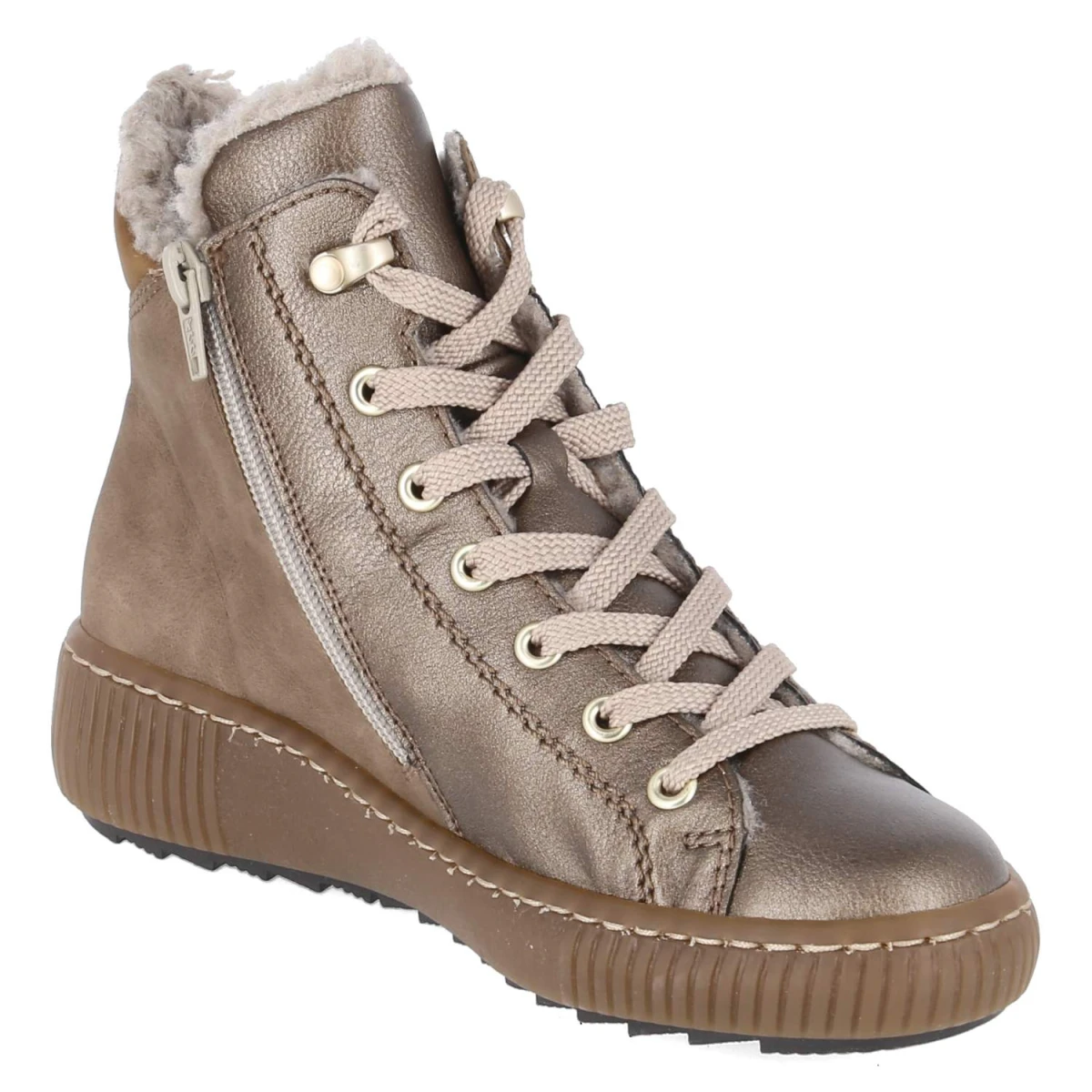 Schnürstiefeletten - bronze