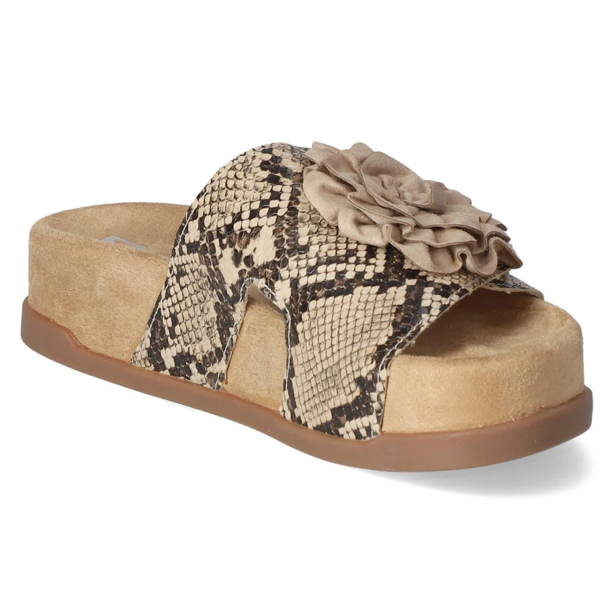 Pantoletten - beige kombi